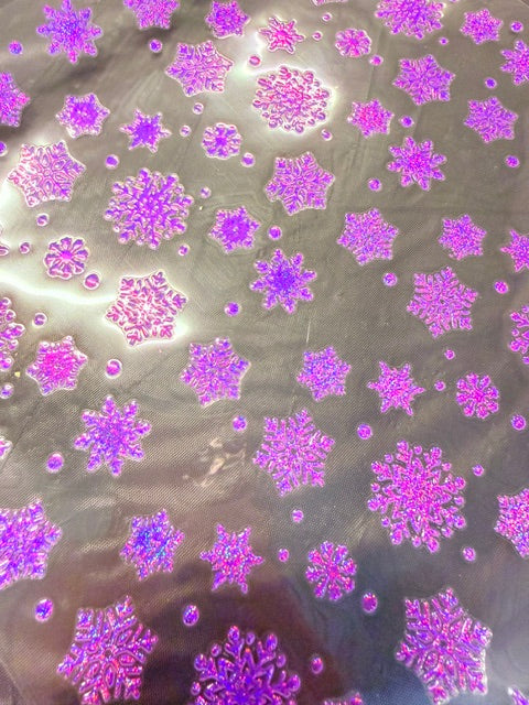 D41. ELEMENT SHEET- Purple Sparkle HOLOGRAPHIC Snowflakes