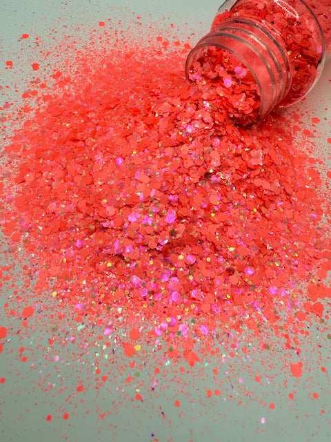 Caribbean Coral - Pink and Coral Custom Mixed Chunky Glitter 8-3