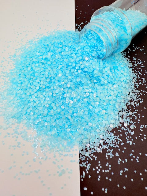 Sky Afterlight- Blue Holographic Glow in the Dark Chunky Mixed Glitter 8-8