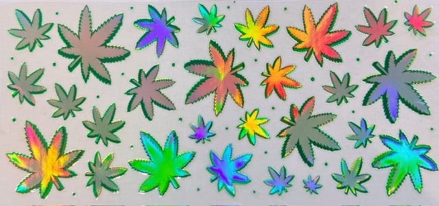 190. HOLOGRAPHIC 420 Leaves UVDTF
