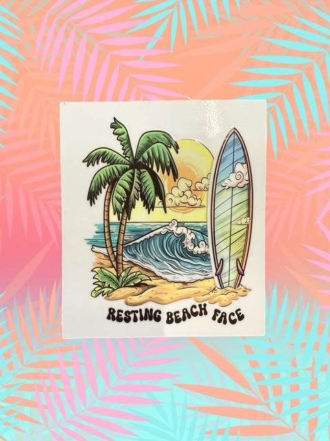 523. Resting Beach Face Decal