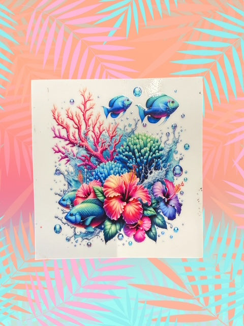 174. Coral Reef Floral Decal