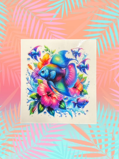 503. Tropical Fish Floral Decal