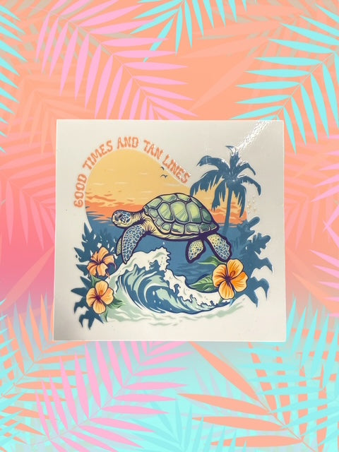 530. Good Times and Tan Lines Turtle Decal