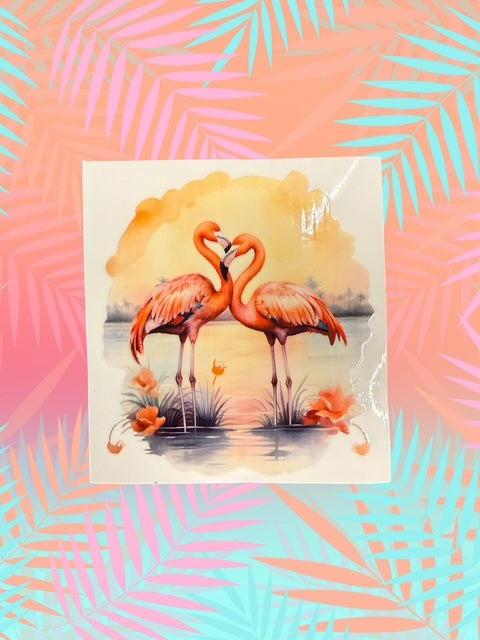 506. Two Flamingo Decal