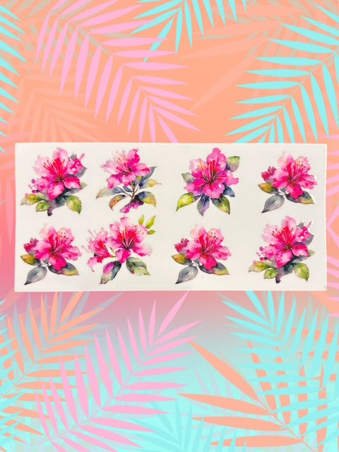 512. Pink Hibiscus Floral Embellishment UVDTF