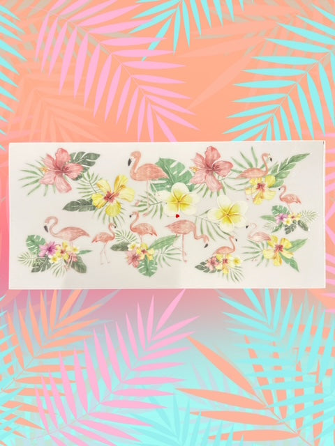 514. Retro Flamingo Floral UVDTF