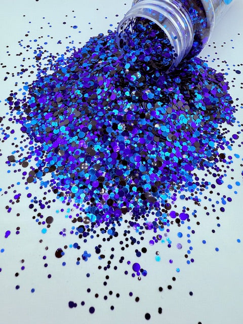 Ocean Shadows- Blue Purple Black Circle Glitter 12-1