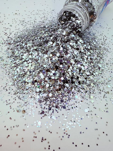 Nocturnal- Chrome and Black Mosaic Chunky Mixed Glitter 12-2