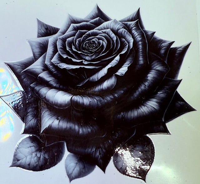 447. Black Rose Decal