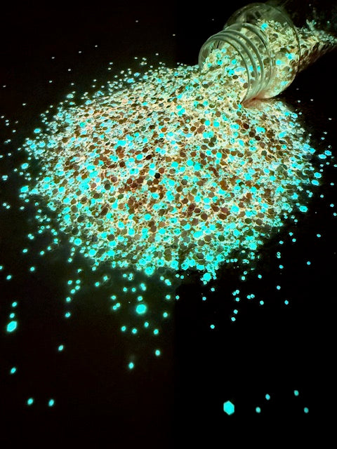 Sunspell- Orange Glow in the Dark Chunky Mixed Glitter 12-1