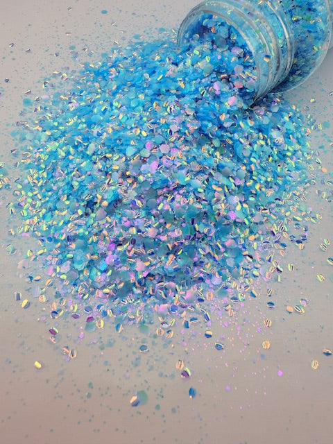 High Tide - Custom Mixed Color Shift Blue Pink Opal Glitter 9-5