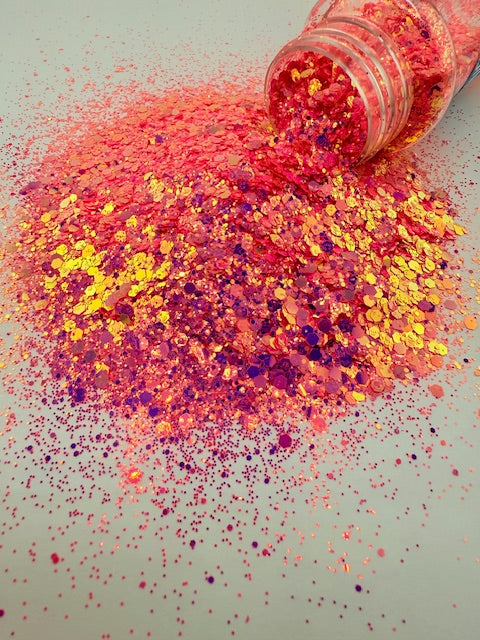 Cactus Flower 2 - Hot Pink Color Shift Chunky Mixed Glitter 4-6