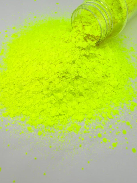 Main Squeeze- Neon Yellow Chunky Mixed Matte Glitter 9-7