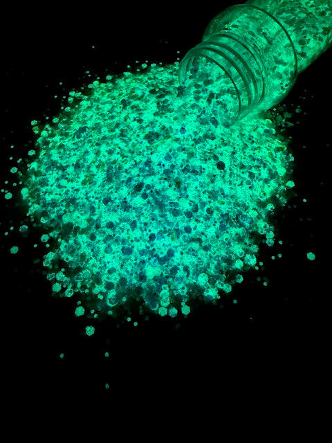 Dank - Mixed Frosty Blue Opal Glow in the Dark Glitter 1-10