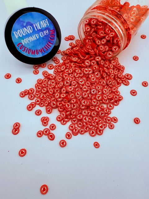 Round Heart- Polymer Clay Pieces 9-3