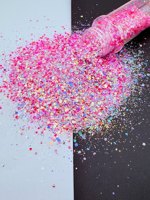 Proposal- Pink Mirror Stars Chunky Custom Mixed Glitter 12-8