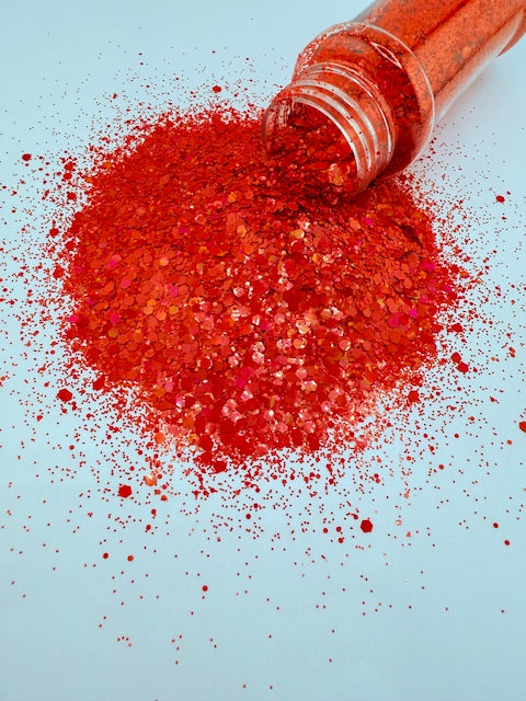 Cupid's Crush- Light Red Holographic Chunky Mixed Glitter 12-7