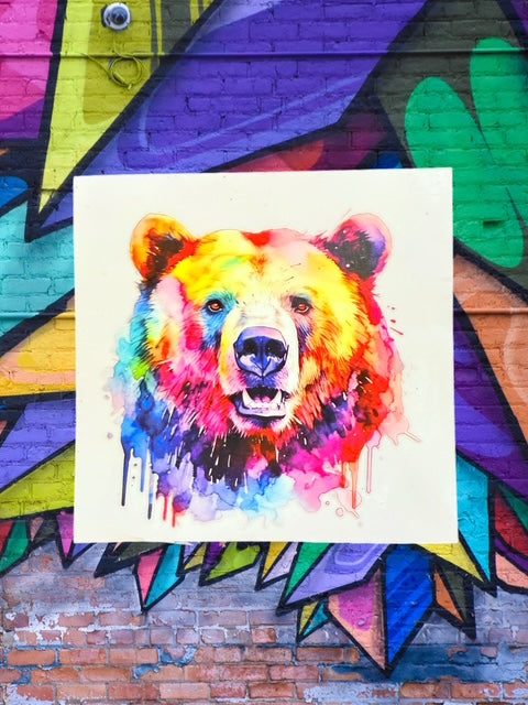 252. Watercolor Bear Decal