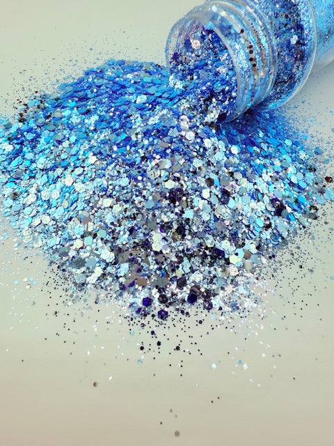 Blueberry Frost- High Sparkle Blue Chunky Mixed Glitter 10-4