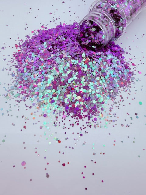 LA Nights- Purple Color Shift Circle Glitter 11-8