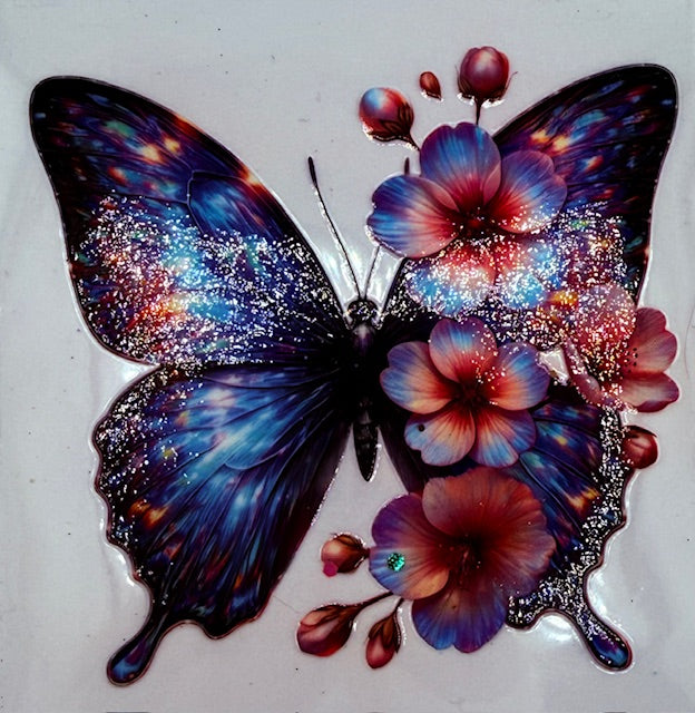 453. Multicolor Vibrant Floral Butterfly Decal