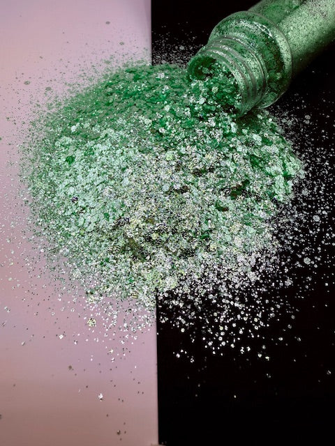 Eucalyptus- Textured Wintergreen Chunky Mixed Glitter 8-9