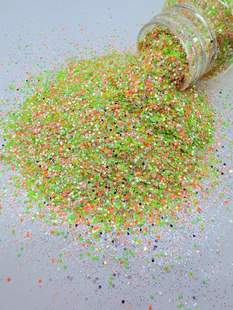 Citrus Island- Green Orange Yellow Silver Mini Chunky Mixed Glitter 6-2