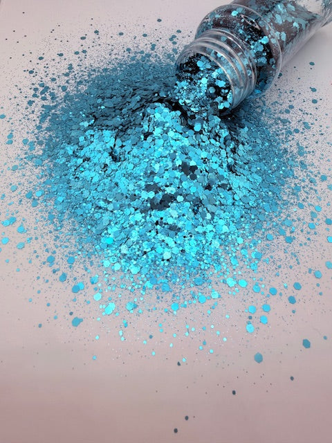 Ocean Alloy- Teal Flat Metallic Chunky Mixed Glitter 13-8