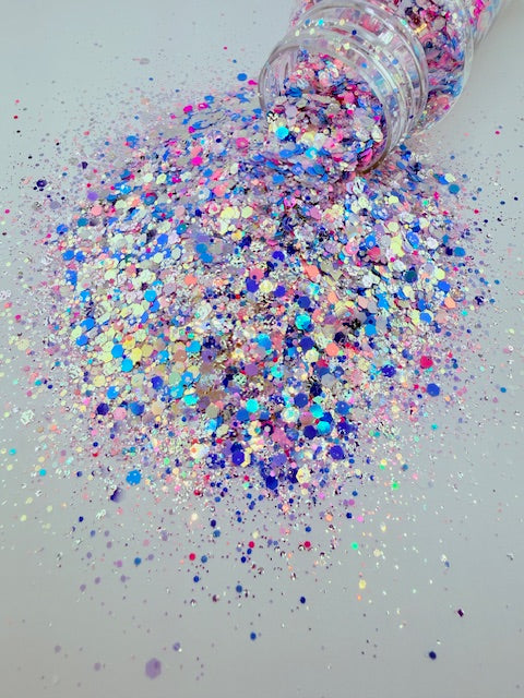 Fairy Tale- Blue Pink Chrome Mirror Custom Mixed Chunky Glitter 13-8