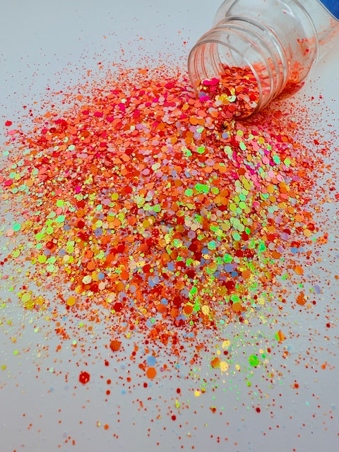 Octopus- Orange Coral Opal Mixed Chunky Glitter 2-9