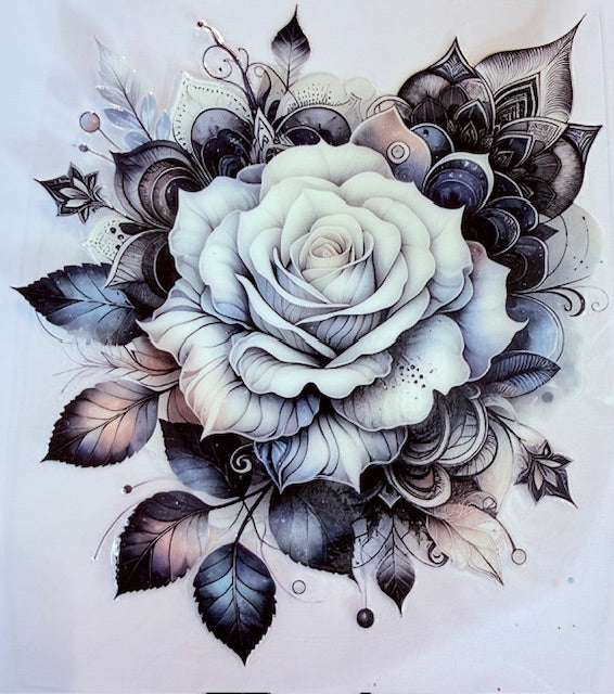 492. White Rose Mandela Decal