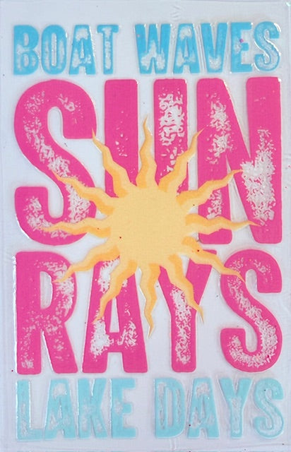 129. Boat Waves Sun Rays Lake Days Decal