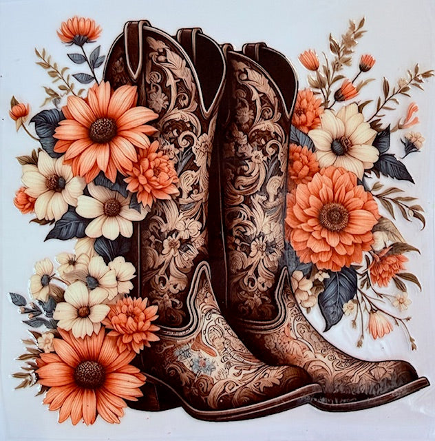 597. Floral Boots Decal