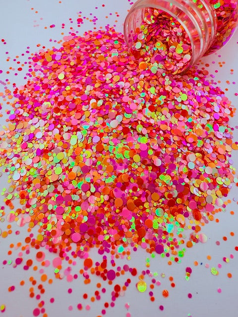 Aloha Bloom - Pink Purple Coral Circle Glitter 10-2