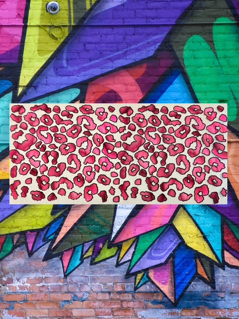 254. Dark Pink Marble Leopard Print UVDTF