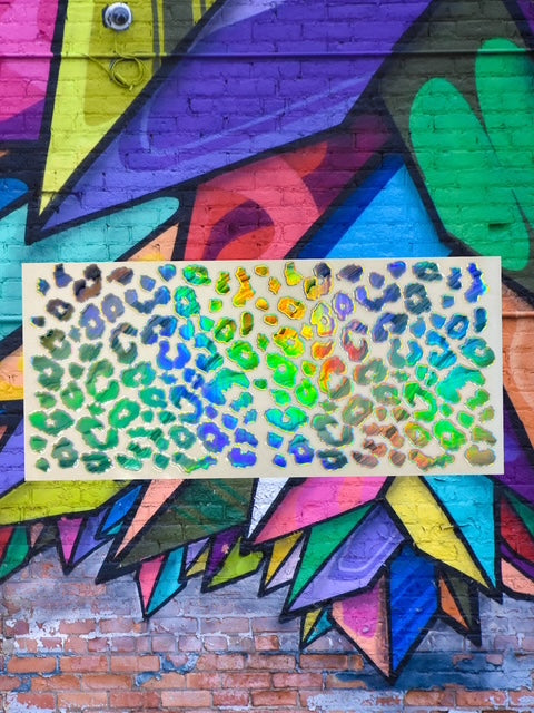 426. Turquoise Marble Holographic Leopard UVDTF