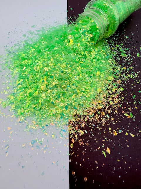Mystical Fern- XL Iridescent Green Crushed Glass Glitter 13-3