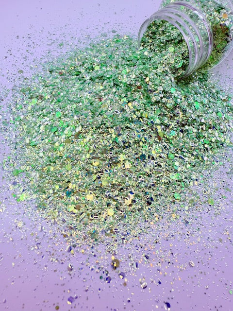 Sage Dynasty - Green Custom Mixed Chunky Bubble Glitter 10-5