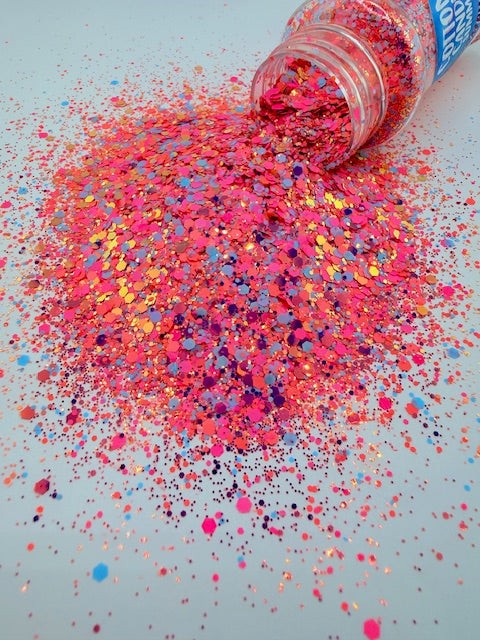 Cotton Candy Summer- Neon Pink & Blue Chunky Custom Mixed Glitter 14-2