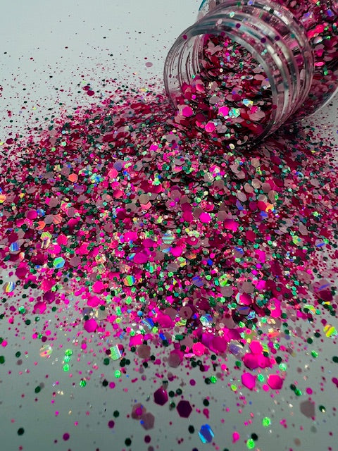 Sugar Baby- Custom Mixed Pink and Green Glitter 3-2