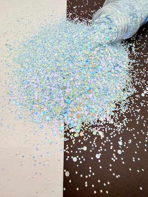 Cabana Boy- Light Blue Color Shift Chunky Mosaic Glitter 11-10