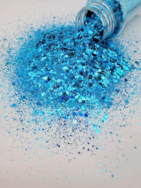 Bimini Blue- Textured Holographic Blue Chunky Mixed Glitter 13-1