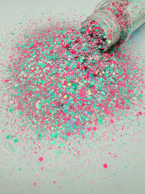 Siesta Seabreeze- Teal Pink Purple Chunky Mixed Glitter 13-1