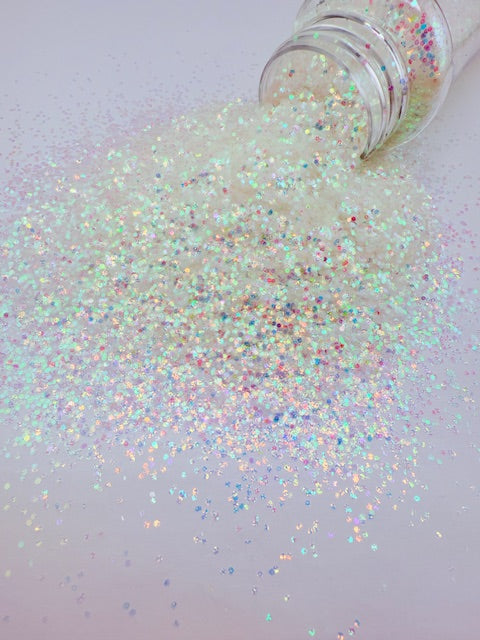 Pixie Prism - White Rainbow Iridescent Mini Chunky Textured Glitter 10-4
