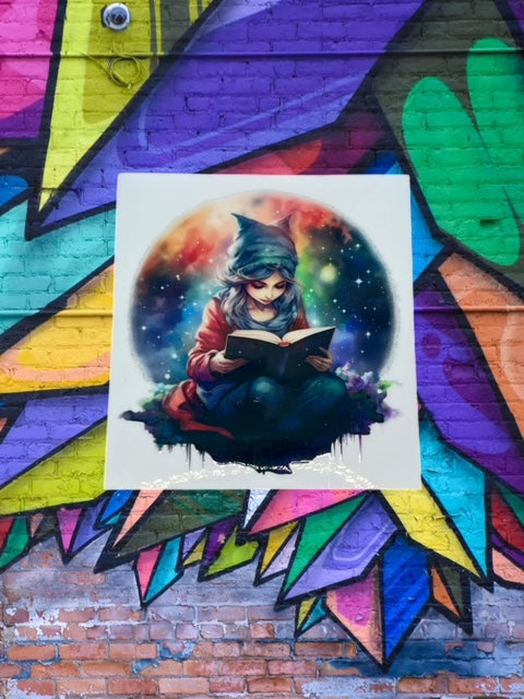213. Reading Girl Decal