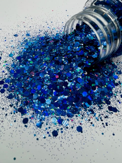Daydream- Deep Blue Holographic Chunky Mixed Glitter 1-3