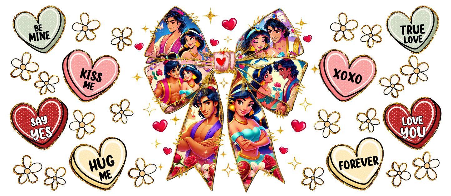 596. Jasmin and Aladdin Hearts UVDTF