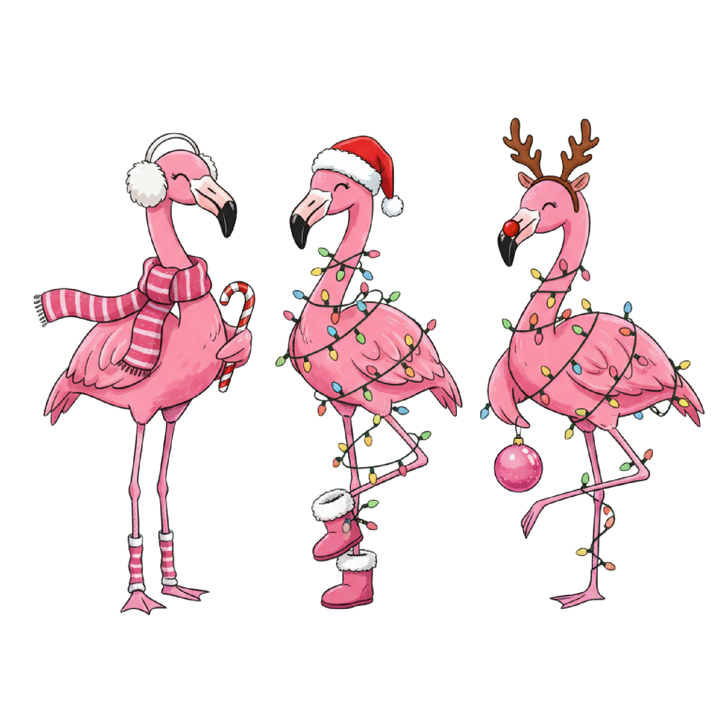 L. Christmas Flamingo Decal