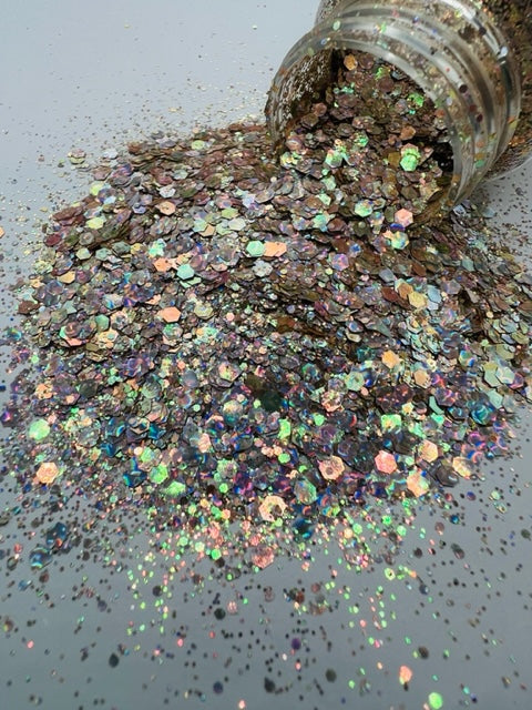 Champeezy - Opal Holographic Gold Mixed Glitter 2-4